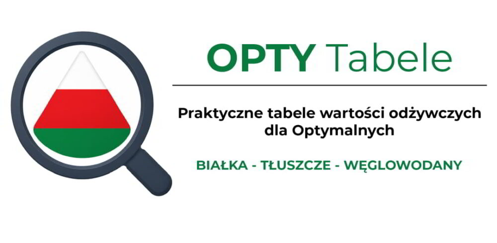 Praktyczne Tabele Wartości Odżywczych dla Optymalnych w aplikacji na smartfon z Androidem